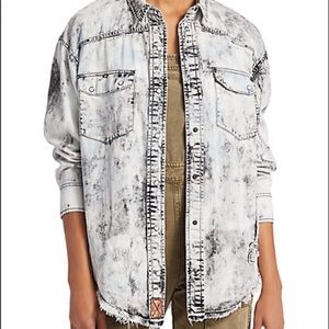 Free people cotton frayed shirt